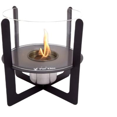 Chemin&eacute;e bio de table avec cylindre en verre 