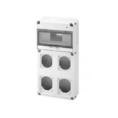Tableau Gewiss 10 modules avec 4 brides pour prises industrielles GW68003N