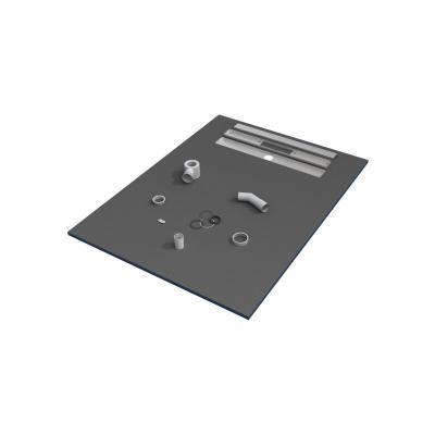 Receveur de Douche 150x90x3 cm &eacute;coulement lin&eacute;aire pr&ecirc;t &agrave; carreler avec Siphon + Grille en INOX