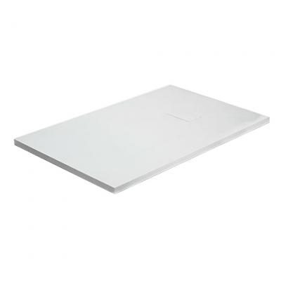 Receveur de douche 80 x 160 cm extra plat PIATTO en SoliCast&reg; surface ardois&eacute;e blanc