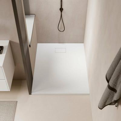 Receveur de douche 90 x 120 cm extra plat PIATTO en SoliCast&reg; surface ardois&eacute;e blanc