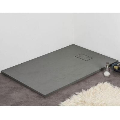 Receveur de douche 90 x 130 cm extra plat PIATTO en SoliCast&reg; surface ardois&eacute;e gris