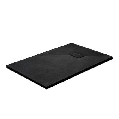 Receveur de douche 90 x 140 cm extra plat PIATTO en SoliCast&reg; surface ardois&eacute;e noir