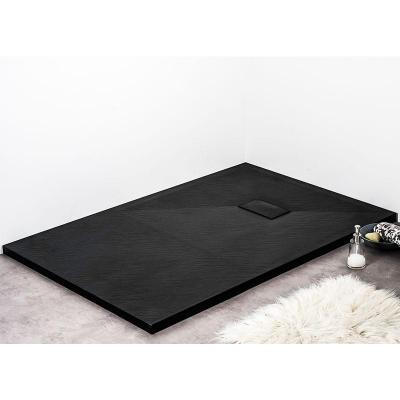 Receveur de douche 90 x 170 cm extra plat PIATTO en SoliCast&reg; surface ardois&eacute;e noir