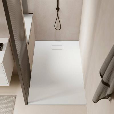 Receveur de douche 90 x 180 cm extra plat PIATTO en SoliCast&reg; surface ardois&eacute;e blanc