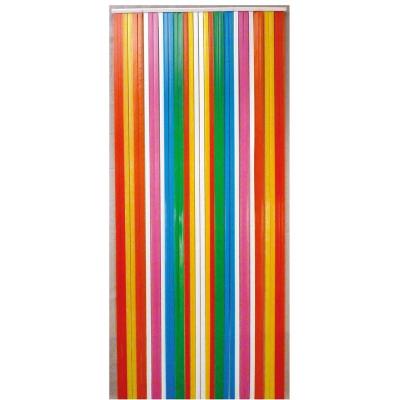 MOREL - Rideau de porte poly&eacute;thyl&egrave;ne Antilles multicolore 100x220 cm