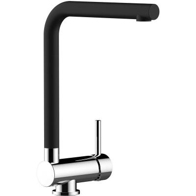 M&eacute;langeur &eacute;vier cuisine noir rabattable 6 cm pour un &eacute;vier positionn&eacute; devant une fen&ecirc;tre
