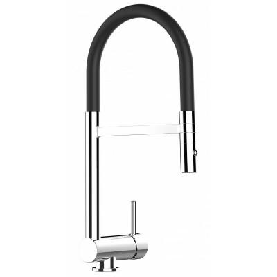 Robinet de cuisine chrom&eacute; rabattable sous fen&ecirc;tre 60mm, douche 2 jets d&eacute;tachable VZSU011002