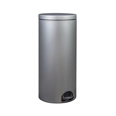 Poubelle &agrave; p&eacute;dale 30l gris m&eacute;tal rossignol - 90141 - sania 90141