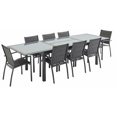 Salon De Jardin Table Extensible - Philadelphie Gris Anthracite - Table En Aluminium 200/300 Cm