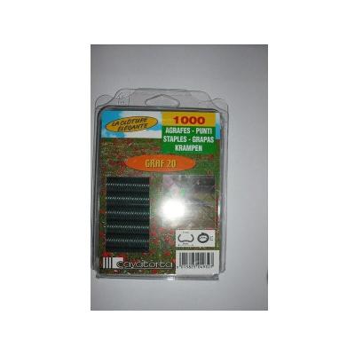 Sans marque Lot de 1000 agrafes vertes pour cl&ocirc;ture, 20 mm