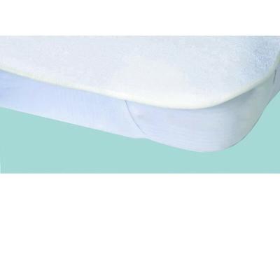 Protege-matelas Alese imperm&eacute;able Elasretane &eacute;ponge bouclette 100% coton 140x190 cm blanc