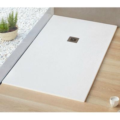 Receveur de douche 80 x 160 cm extra plat LOGIC surface ardois&eacute;e rectangulaire blanc