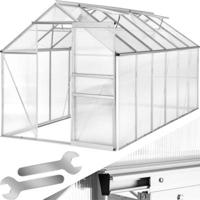 Tectake serre de jardin en aluminium - 375 x 185 x 195 cm 402479