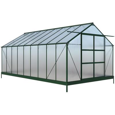 Serre de Jardin en polycarbonate de 16,8 m&sup2; IXORA avec embase
