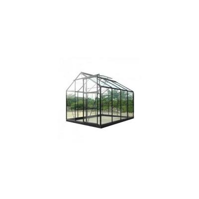 Chal&ecirc;t-Jardin Serre de Jardin en Verre Tremp&eacute; Grise avec Base 7,42 m&sup2;