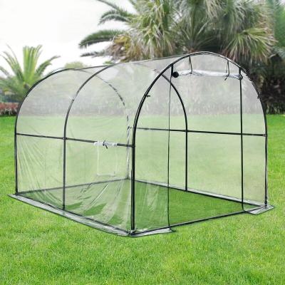 Serre de jardin tunnel Gr&uuml;nwald en acier et PVC 200 x 300 x 190 cm