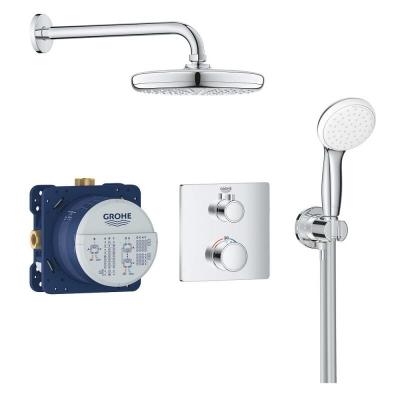GROHE Set de douche avec Tempesta 210 GROTHERM Chrom&eacute; 34729000