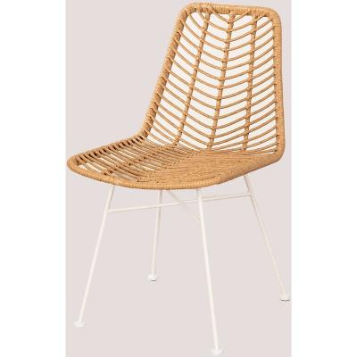 Chaise de Jardin en Rotin Synth&eacute;tique Gouda Naturel NATUREL Blanc