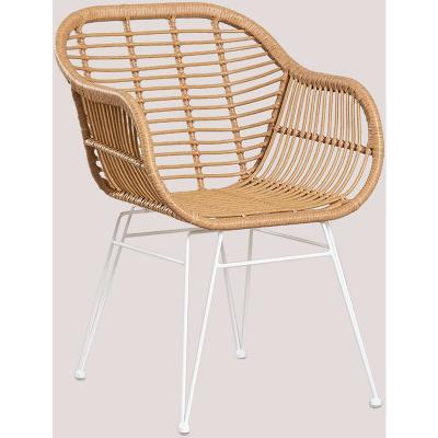 Chaise de jardin en rotin synth&eacute;tique Zole Sklum Blanc - Blanc