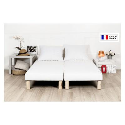 Sommier tapissier 160x200cm (80x200x2) blanc fran&ccedil;ais