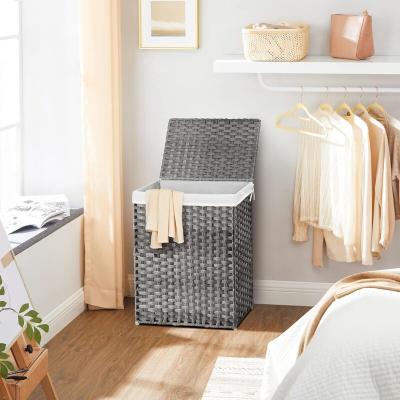 SONGMICS Panier &agrave; linge avec poign&eacute;e, Gris
