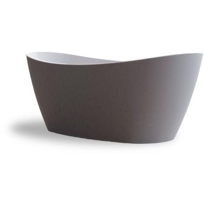 Baignoire &icirc;lot ovale neroon 2.0 grise mate 170x80cm, by spalina