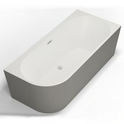 Baignoire semi-&icirc;lot murale capri droite grise mate, 170x76cm, by spalina
