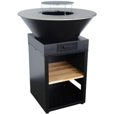 Brasero barbecue D81,5cm avec grille et espace de rangement