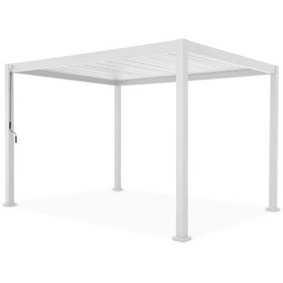 Pergola bioclimatique blanche en aluminium &agrave; lames 3m sur 4m