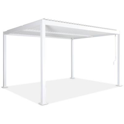 Pergola bioclimatique blanche. Aluminium et acier. 3x4m. Lames orientables 