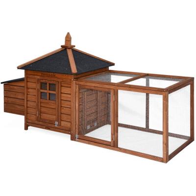 Poulailler en bois JAVA, 4 poules, cage &agrave; poule avec enclos