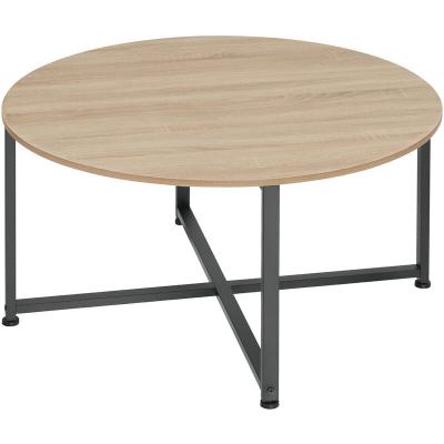 Table basse ABERDEEN 88,5x47cm effet Bois clair industriel, Ch&ecirc;ne