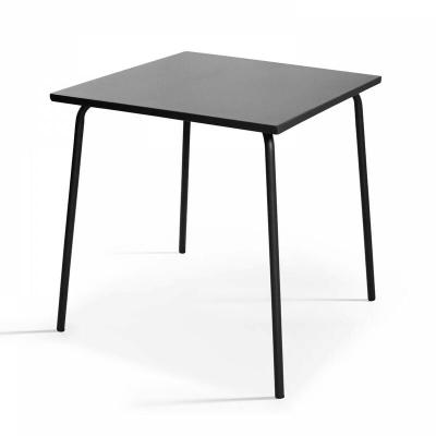 Table de jardin carr&eacute;e en m&eacute;tal anthracite - Palavas - Gris