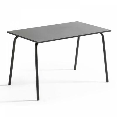 Table de jardin - 120 x 70 x 72 cm - Acier - Palavas - Gris