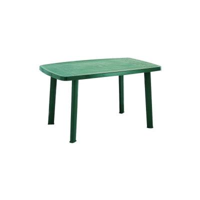 Table de jardin 137 x 85 x H72 cm R&eacute;sine vert fonc&eacute; Progarden