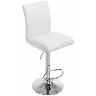 CLP Tabouret de bar K&ouml;ln en similicuir avec pied en m&eacute;tal , Blanc