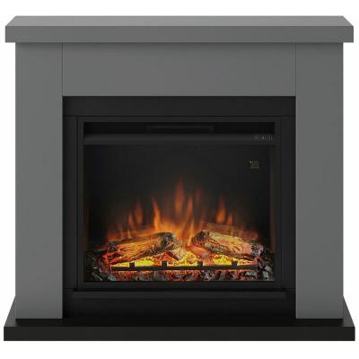 Chemin&eacute;e &eacute;lectrique d&eacute;corative Frode Gris fonc&eacute; - Powerflame - Tagu