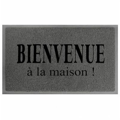 Tapis d'entr&eacute;e Maison 45x75 cm gris et noir