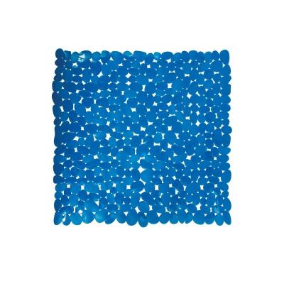 Msv 140890 galets tapis de douche pvc bleu fonc&eacute; 53 x 53 x 0,1 cm
