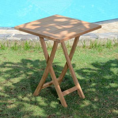 Teck'Attitude Table Pliante carr&eacute; en Teck Ecograde Bistrot 60 x 60 cm