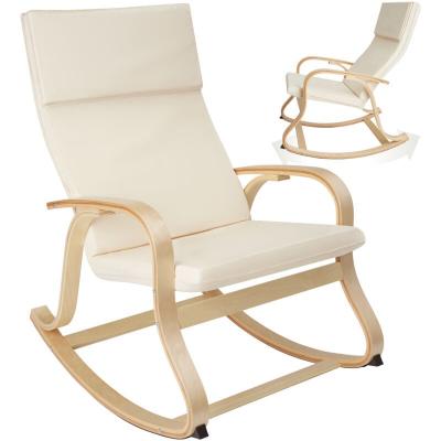 Tectake fauteuil &agrave; bascule roca - beige 404523