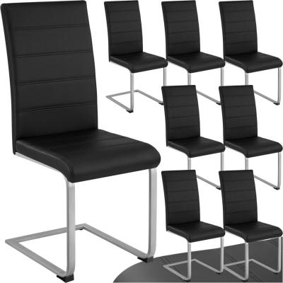 Tectake lot de 8 chaises bettina - noir 404127