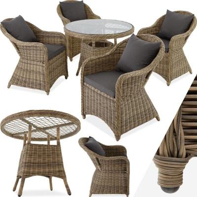 Tectake salon de jardin zurich 4 places - marron naturel 401765