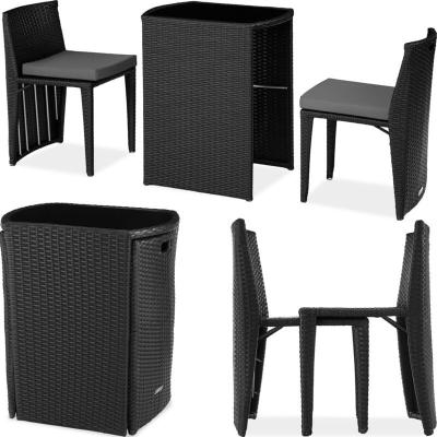 Tectake salon de jardin hambourg 2 places en aluminium - noir 404208