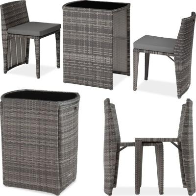 Tectake salon de jardin hambourg 2 places en aluminium - gris 404210