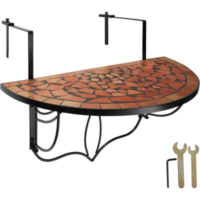 Table de balcon rabattable 75 x 65 x 62 cm - marron terracotta