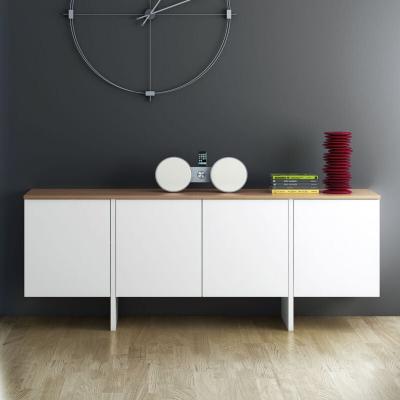 Buffet edge - ch&ecirc;ne naturel et blanc laqu&eacute; - temahome