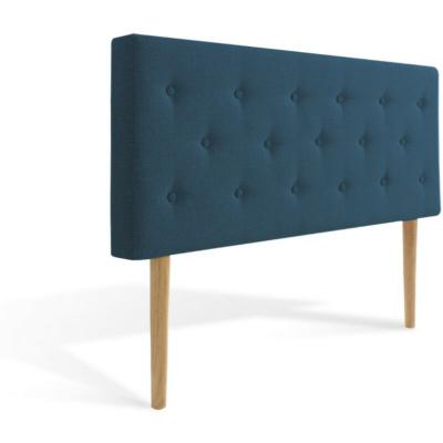 INTENSE DECO T&ecirc;te de lit capitonn&eacute;e Th&eacute;a 140cm Tissu Bleu Canard