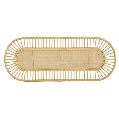 T&ecirc;te de lit d&eacute;co en rotin naturel et cannage L165 cm bow - Naturel